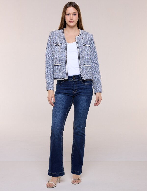 Chaqueta Tweed Con Pasamanería AZUL/MULTI