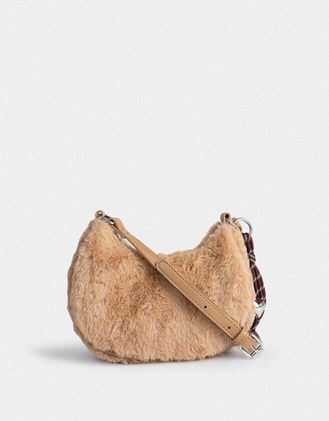 Bandoleras Bandolera Peluche Con Charm - Marron Beige