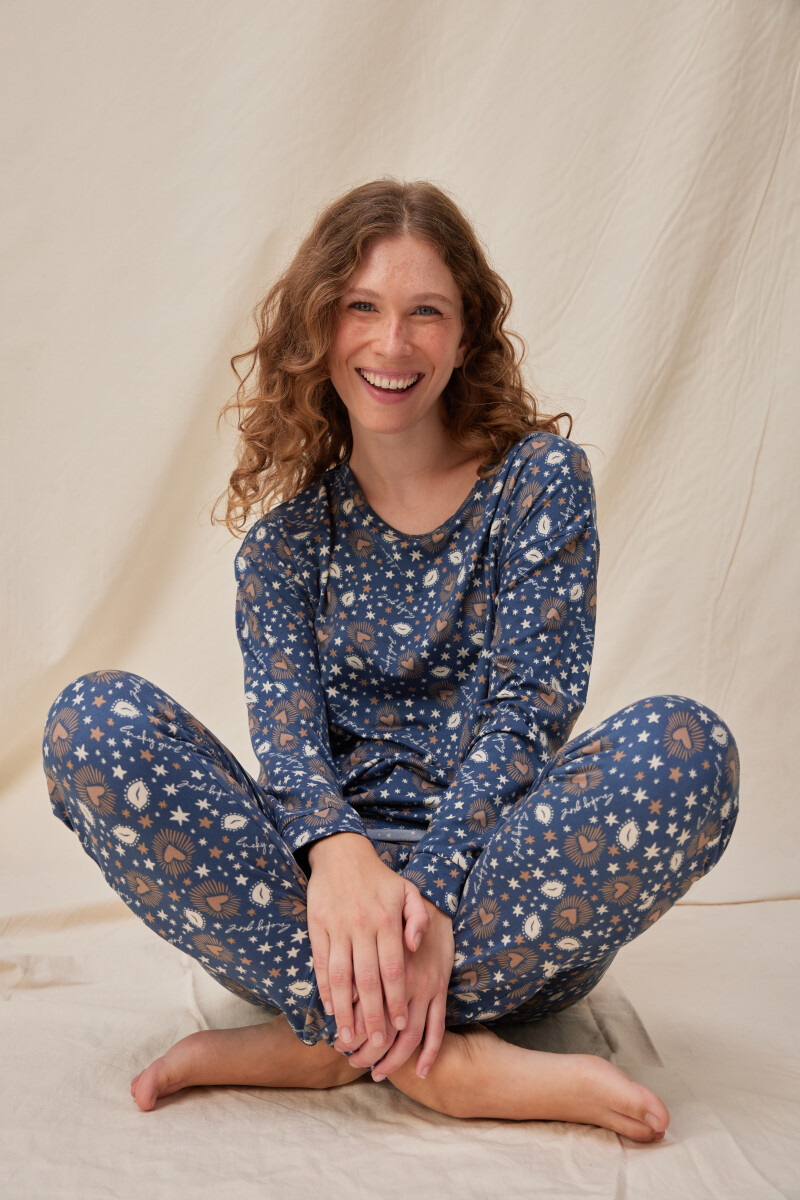 Pijama peach lucky Azul