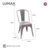 Pack 4 Sillas Tolix Lumax Varios Colores Gris