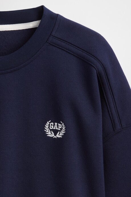 Buzo Deportivo Crop Manga Corta Logo Mujer Navy Uniform