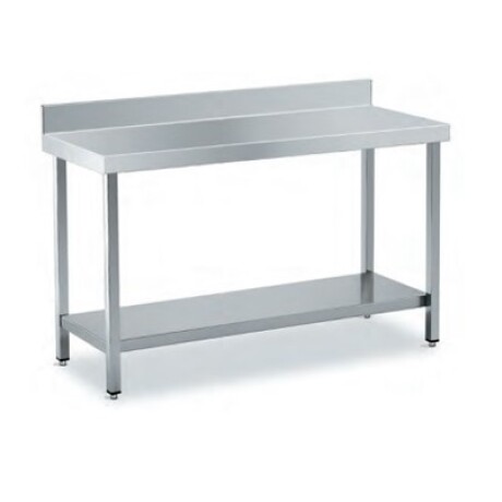 Mesada de trabajo con estante y respaldo 140x60x85 cm. Mesada de trabajo con estante y respaldo 140x60x85 cm.