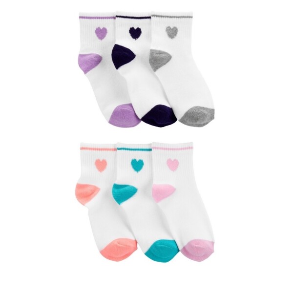 Set Medias Carters x6 Toddler Blanco Corazón Set Medias Carters x6 Toddler Blanco Corazón