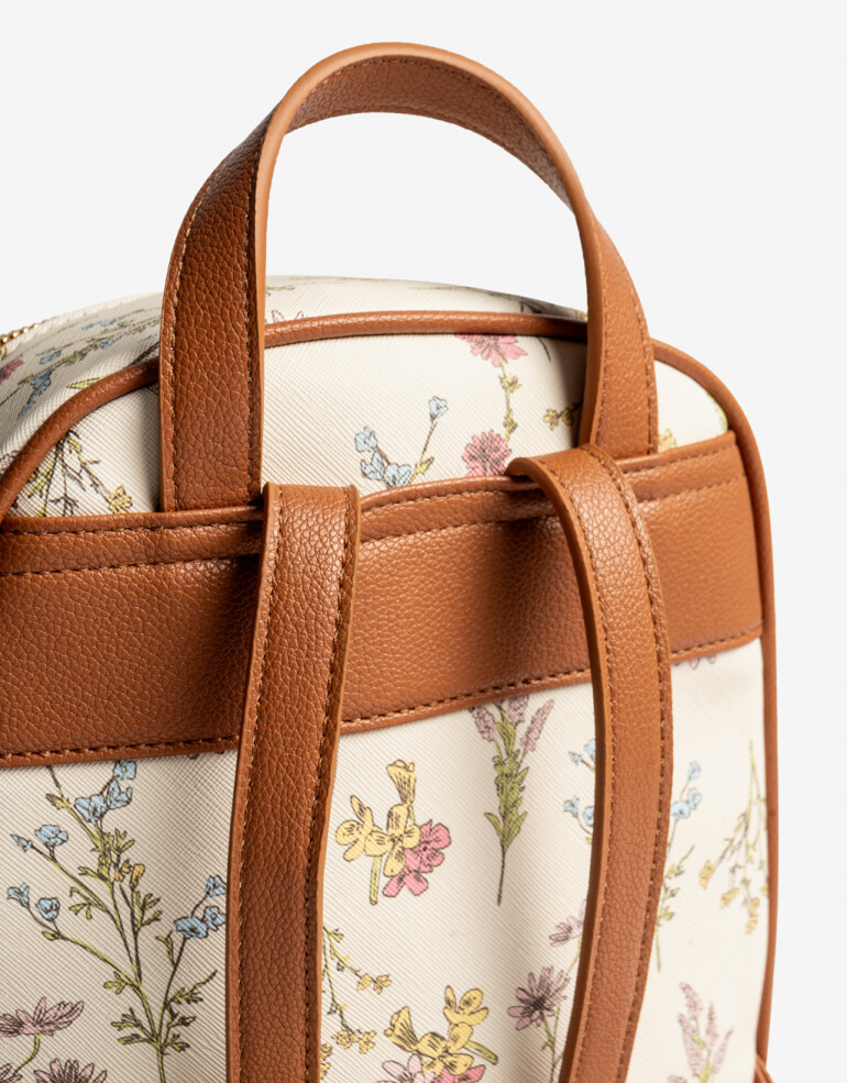 Mochilas Urbanas Basicos Mochila Tramada Flores - Estampado Flores