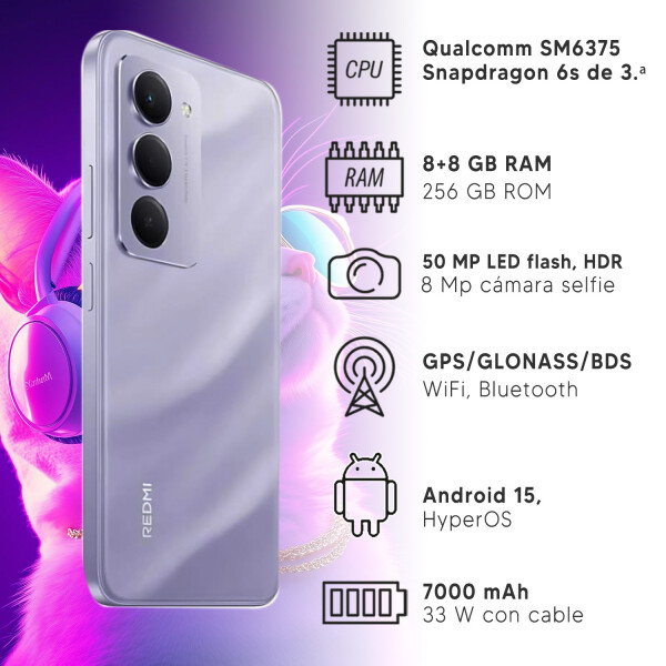 Xiaomi Redmi 15 16 (8+8) /256 Gb + Regalo VIOLETA
