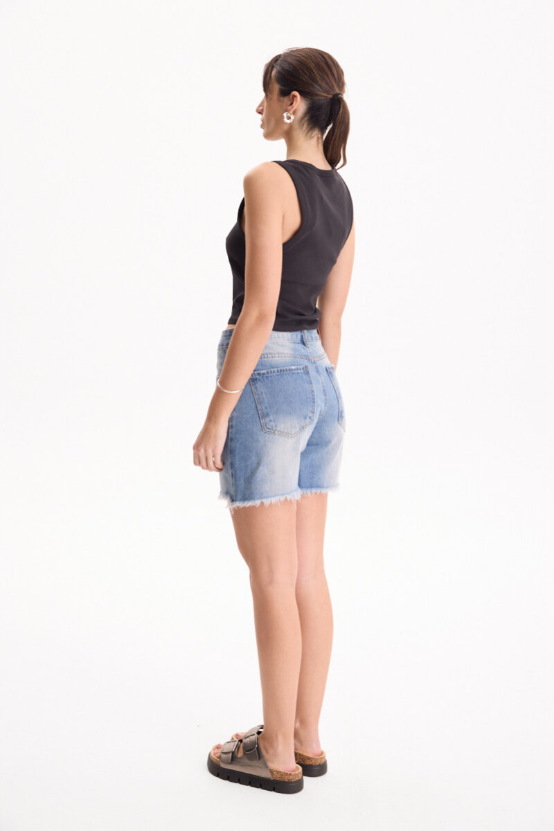 Bermuda De Jean Indigo Azul