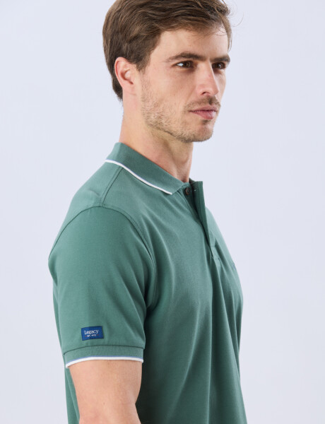 REMERA POLO LISA PIQUÉ Verde Oscuro