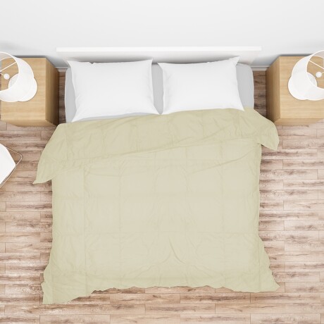 Acolchado Cama King Size Richmond Microfibra Relleno Guata Beige