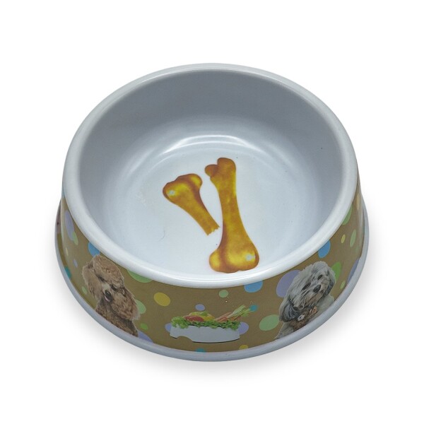 Plato Comida Agua Mascota Perros Gatos Comedero Bebedero Variante Color Mostaza