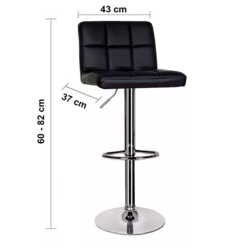 Set x2 Butaca regulable en altura con respaldo NEGRO