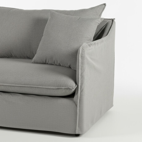 Sofá Snow con Funda - Tela Rústica - 3 cuerpos TO001-1634 (Gris)