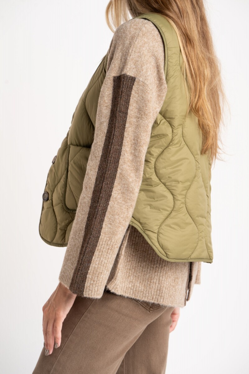 Chaleco Capitoneado Reversible Oliva