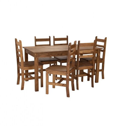 Juego De Comedor Lucia 6 Sillas - Madera Oscuro