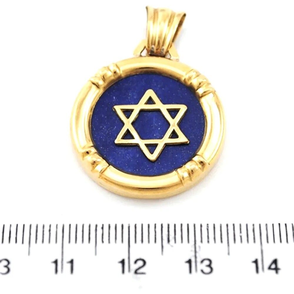Medalla Estrella De David En Oro 18K Y Lapizlazuli Medalla Estrella De David En Oro 18K Y Lapizlazuli