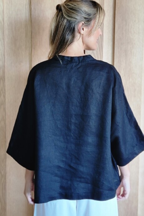 Camisaco Begonia Puro lino Negro