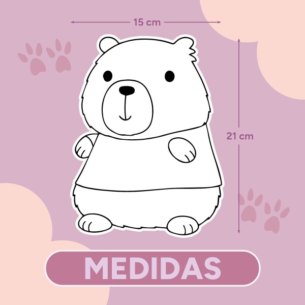 Peluche Capibara con Ropa y Acs Temáticos Vacaciones Color Rosa