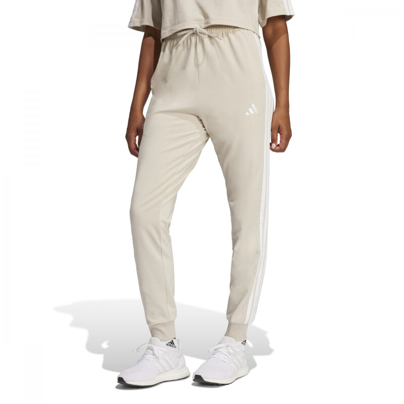 Pantalones Adidas W 3S SJ JOGGER de Mujer - JE1188 Beige-blanco