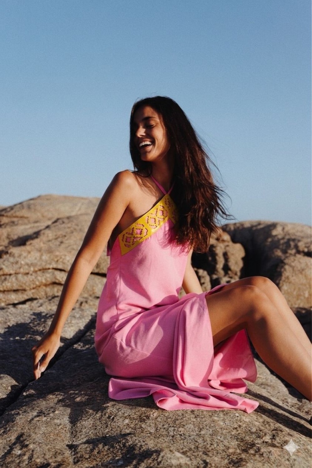 Kerchieff Dress Largo Rosa