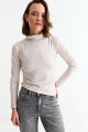 Remera cuello polera m/l básica BEIGE