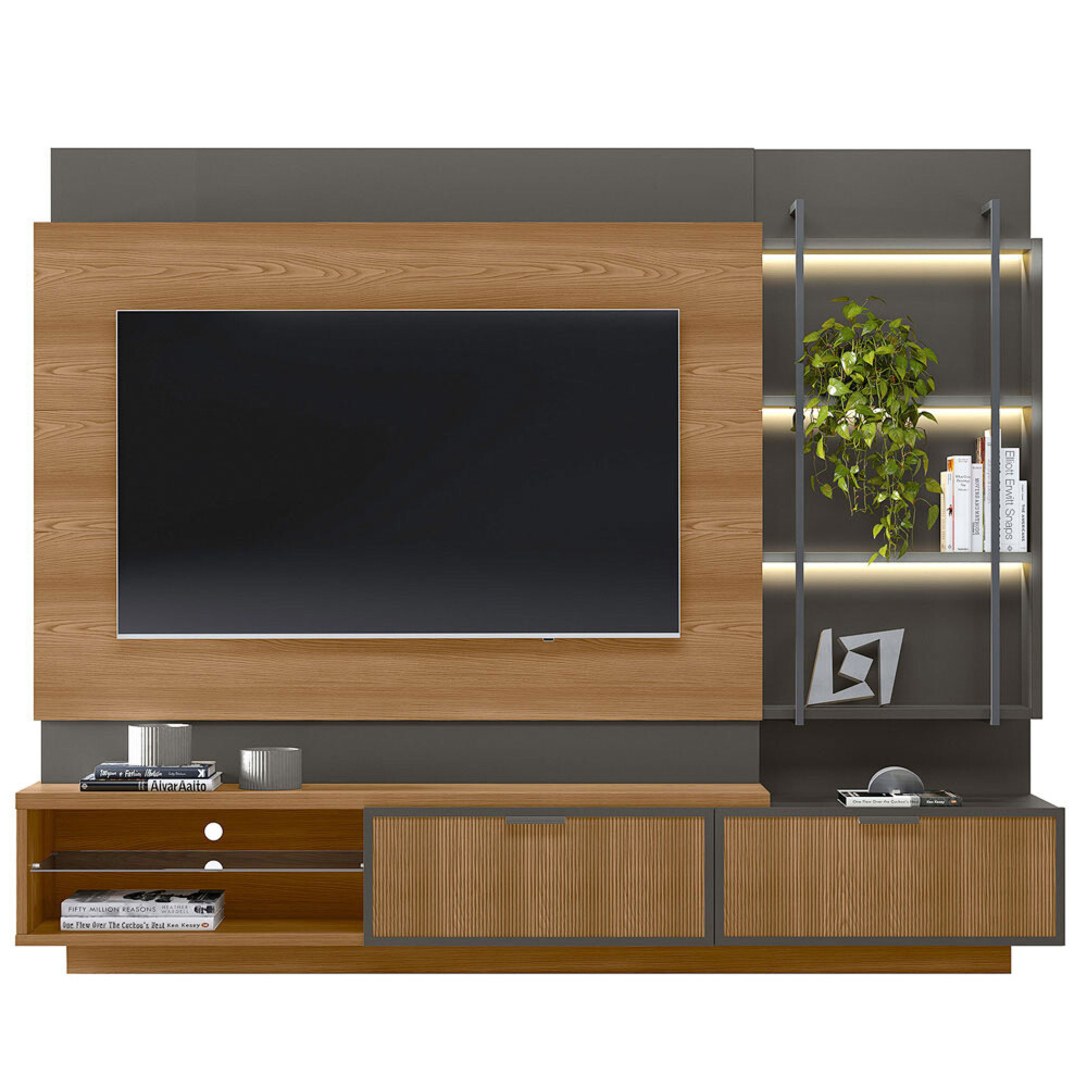 MUEBLE PARA TV MDF-Y-MDP MARRON MACEIO ALMENDRA