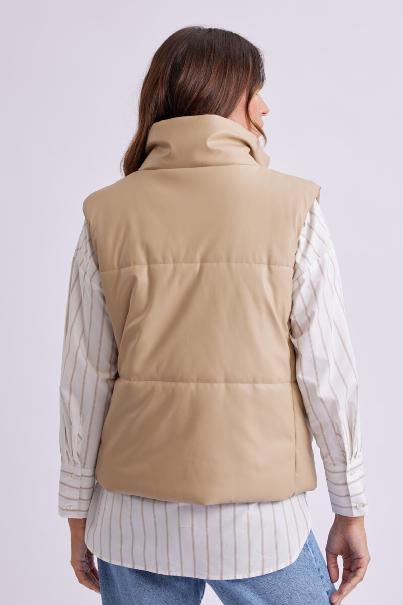 Chaleco pu Beige