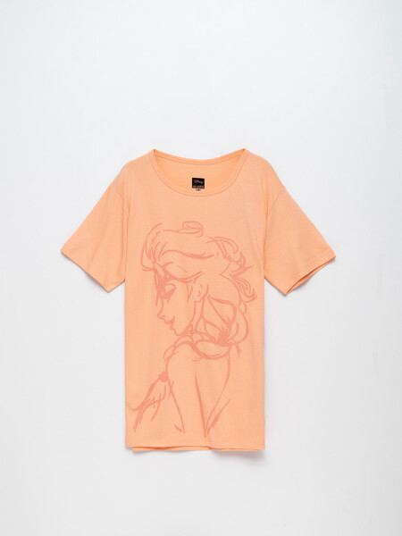 Camiseta manga corta estampada Frozen Disney- Salmón