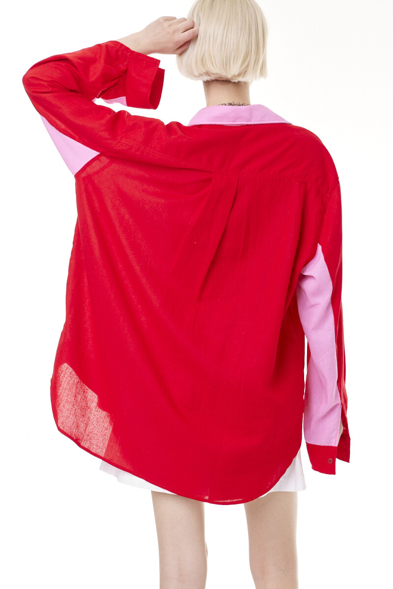 Camisa Noble lino Rojo/Rosa