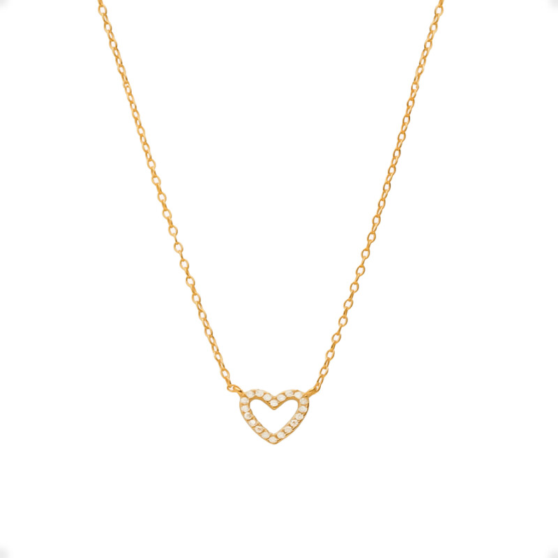 Collar de Colgante De CorazÃ³n de Acero Inoxidable con Cadena Chapada en Oro Collar de Colgante De CorazÃ³n de Acero Inoxidable con Cadena Chapada en Oro
