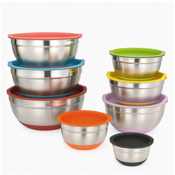 Juego de 8 Bowl De Acero Inoxidable Utensilios Cocina Profesional IMBACK Multicolor Juego de 8 Bowl De Acero Inoxidable Utensilios Cocina Profesional IMBACK Multicolor