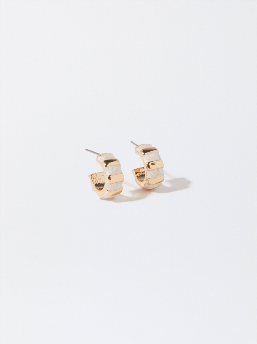 Aros De Esmalte - beige 