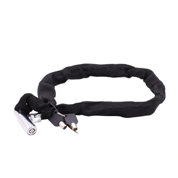 Cadena Candado Para Bici Moto Antirrobo Acero Forrada 80cm Color Negro