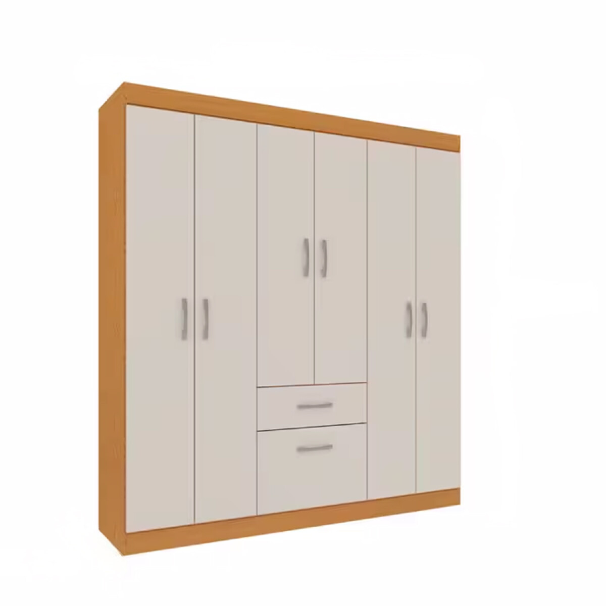 Ropero 6 Puertas Blanco Y Miel 177.7x157x40cm 