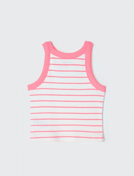 MUSCULOSA INFANTIL A RAYAS ROSA