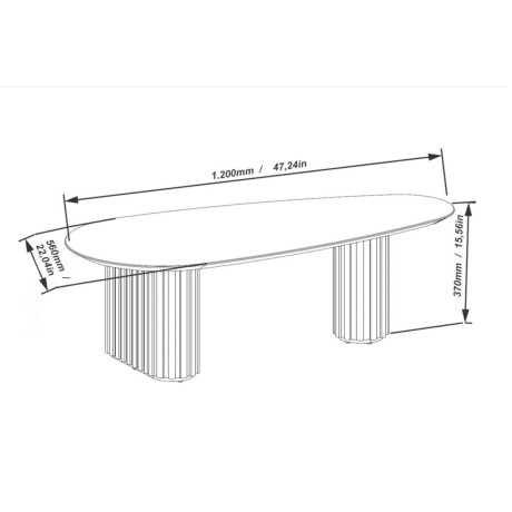 Mesa de centro Organic small Linea Manhattan Natural