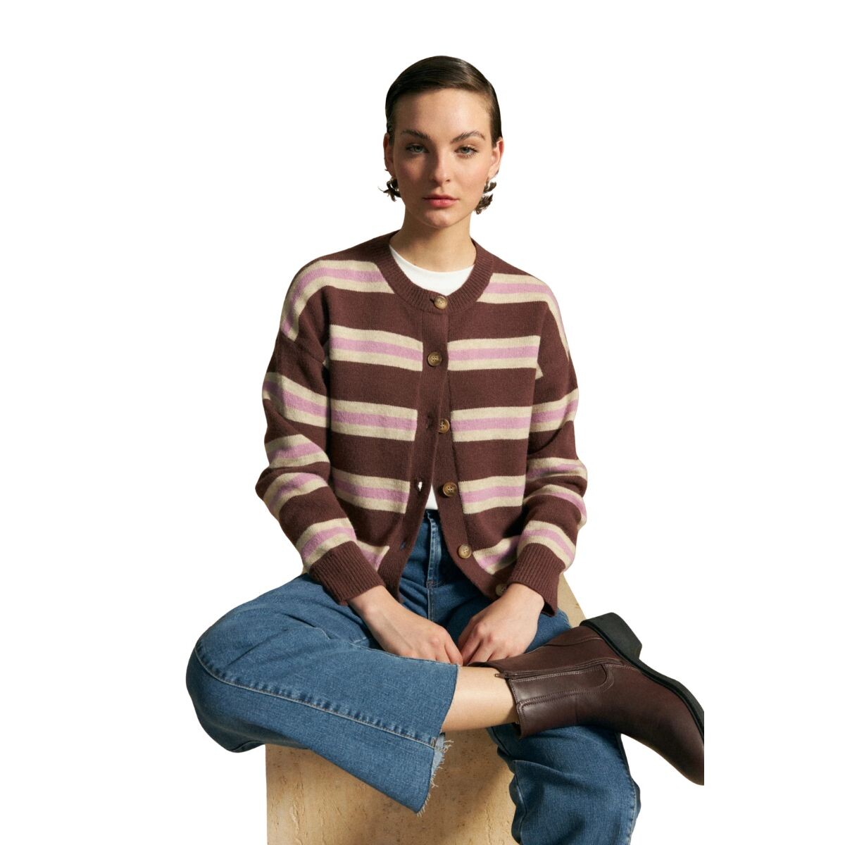 CARDIGAN TRINDADE S-XXL - CHOCOLATE 