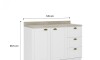 Bajo Mesada 3 Cajones + 2 Puertas (Con Tapa) - Linea Americana Blanco