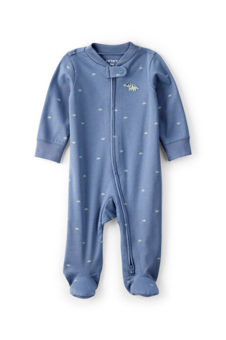 Pijama una pieza de algodón, con pie, diseño dinos Sin color