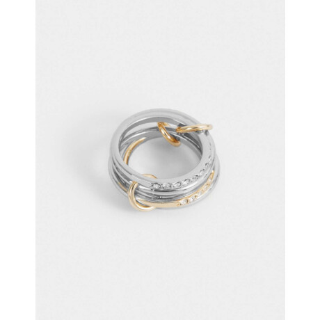 Anillo De Metal Con Strass Dorado