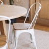 Silla Tolix en Metal asiento en Madera Blanca Silla Tolix en Metal asiento en Madera Blanca