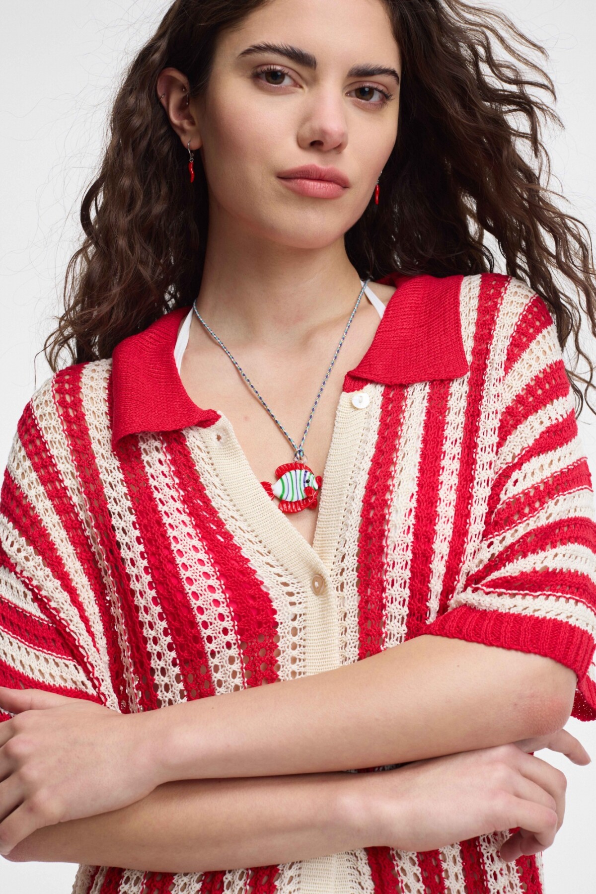 Camisa Aitana Rojo/Blanco