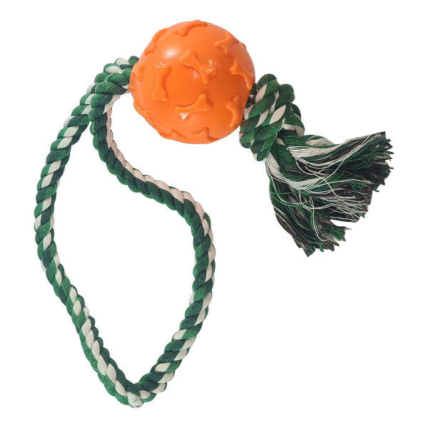 Juguete Masticable Perro Pelota Maciza Cuerda Resiste Variante Color Naranja