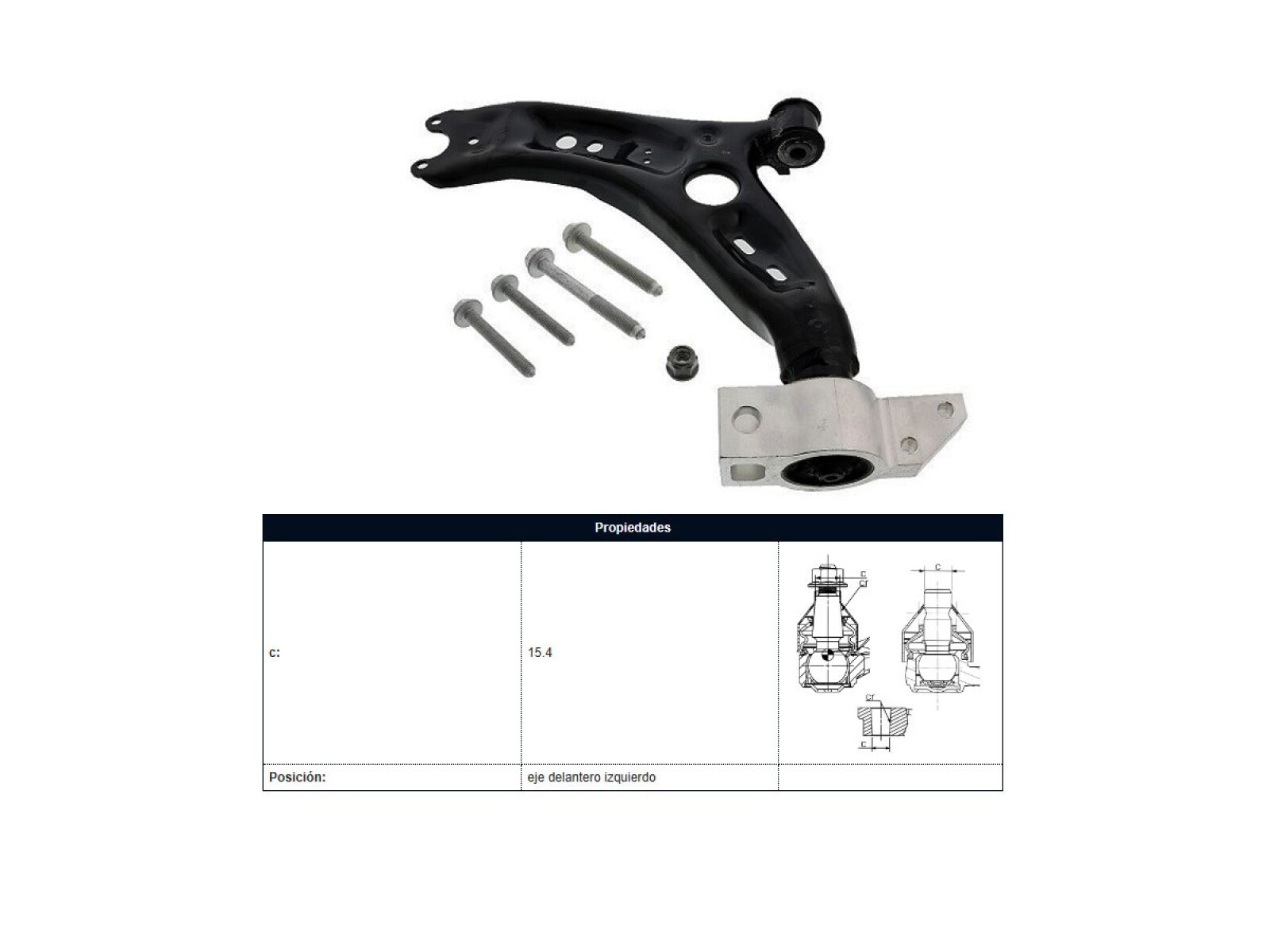 Parilla De Suspension Delantera Audi A3, Volks Vento 03-12 Izq 