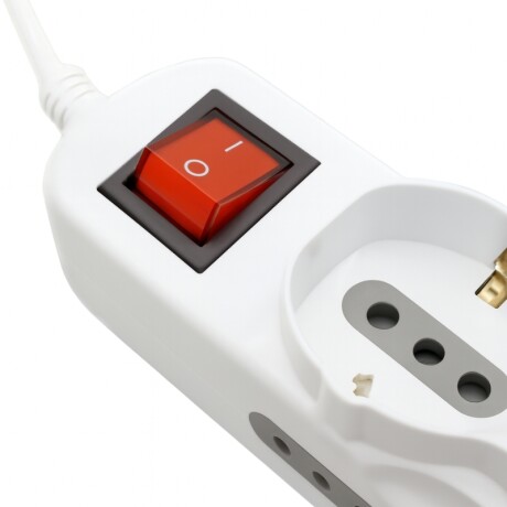 ALARGUE 3 SCHUKO 6 MODULOS CON INTERRUPTOR - BLANCO Alargue 3 Schuko 6 Modulos Con Interruptor Blanco