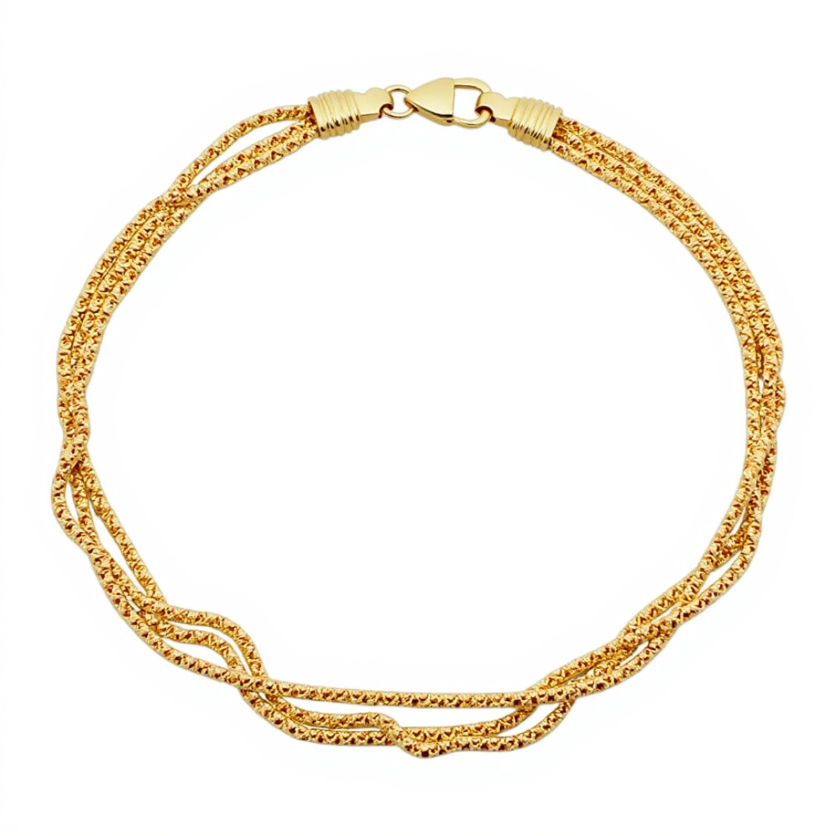 Pulsera Triple córdon-Oro bajo-Sin Piedra-PU8082 - sinpiedra 