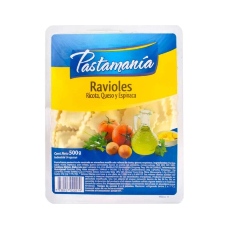 RAVIOLES PASTAMANIA ESP Y QUESO 500G Ravioles Pastamania Esp Y Queso 500g