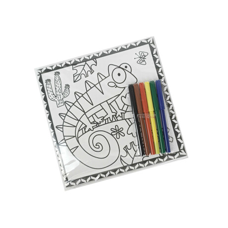 Juego de arte mosaico para colorear Iguana