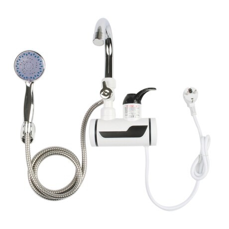 Calentador Agua Instantáneo c/Canilla Duchero Teléfono 3000W Blanco
