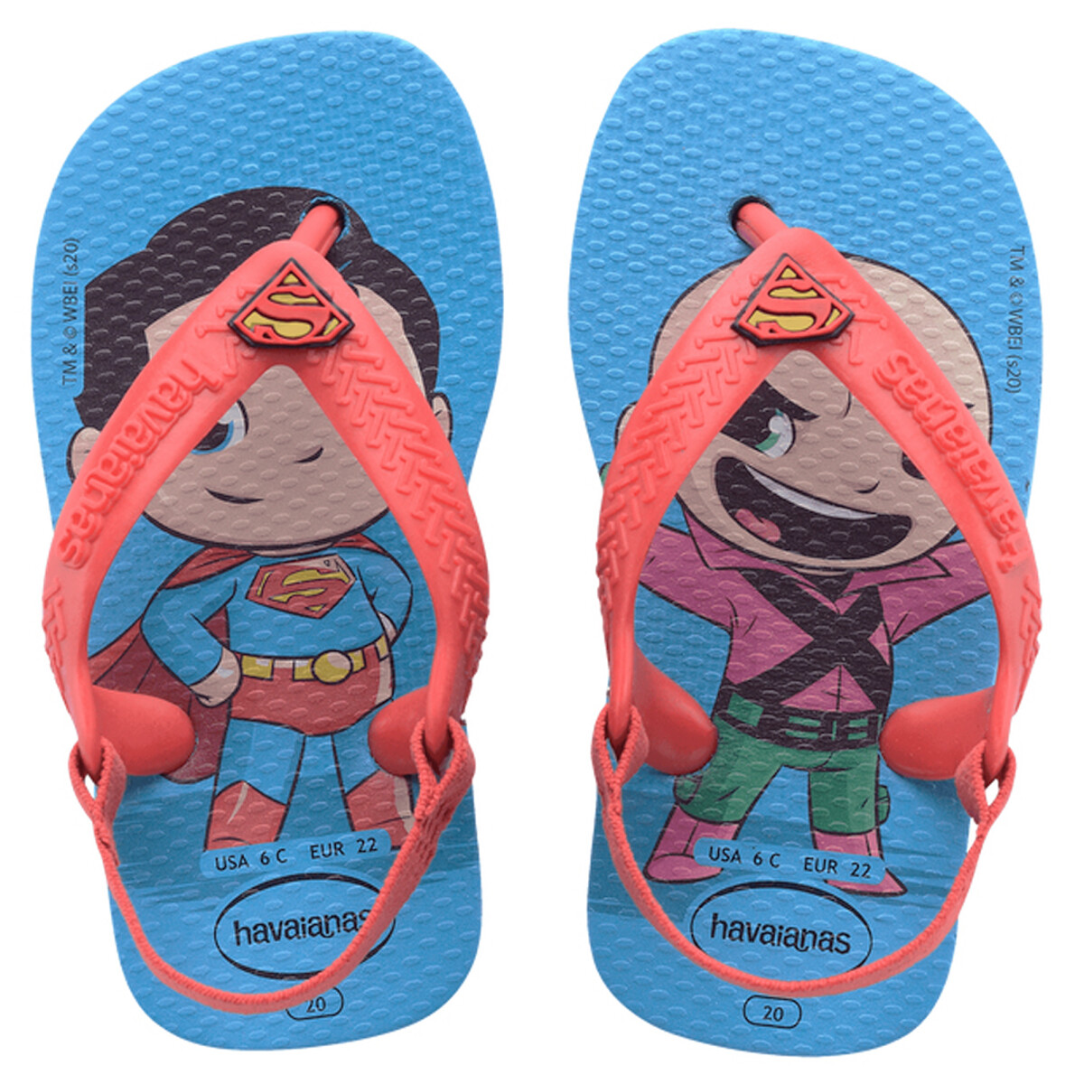 New Baby Heroes Havaianas - Turquesa/Vermelho 