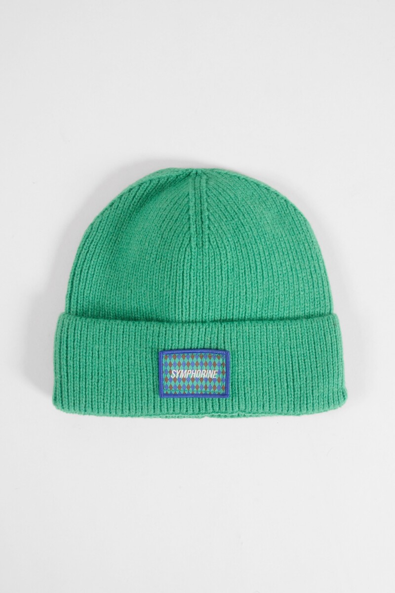Gorro tejido rib verde