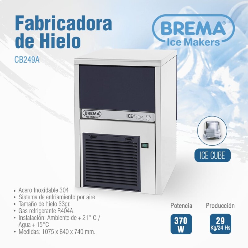 Fabricadora de Hielo Brema CB249A 29 kgs/día Fabricadora de Hielo Brema CB249A 29 kgs/día